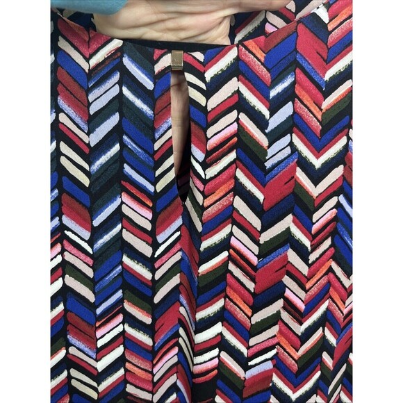 Chico's Women's Geometric Blouse Keyhole Cutout Multicolor Size 3 XL - Picture 2 of 7